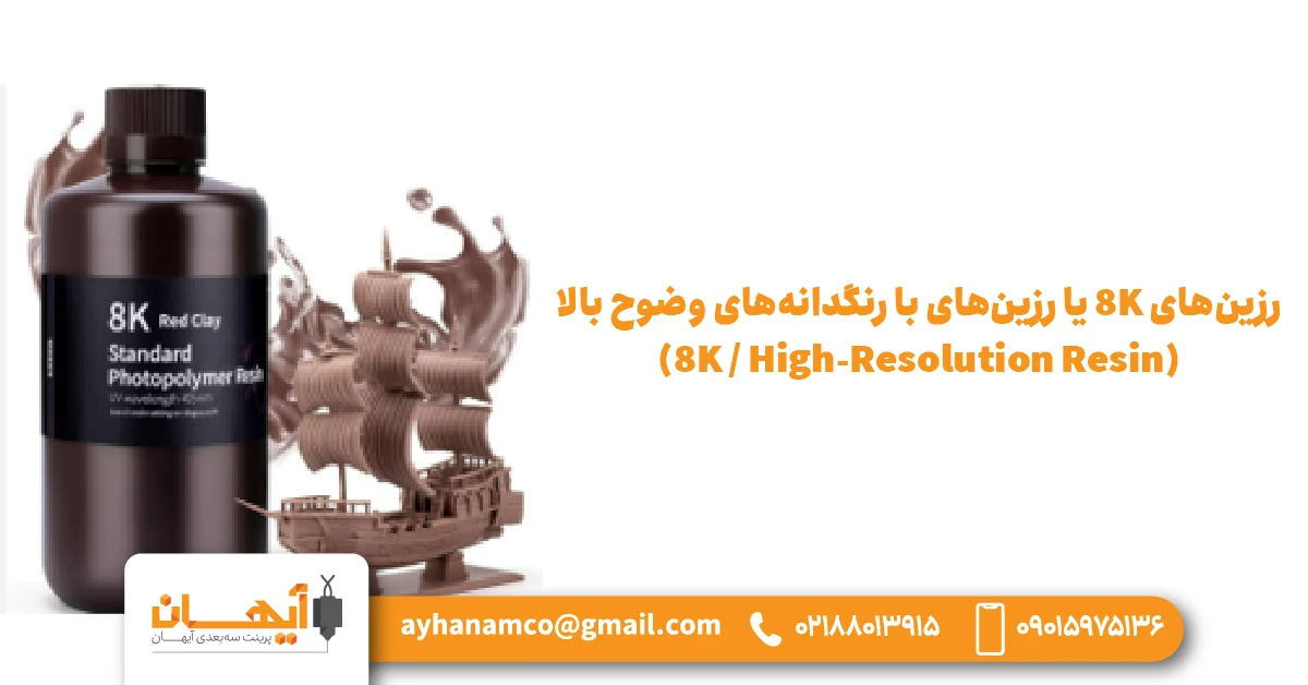 7. رزین‌های 8K یا رزین‌های با رنگدانه‌های وضوح بالا (8K / High-Resolution Resin)